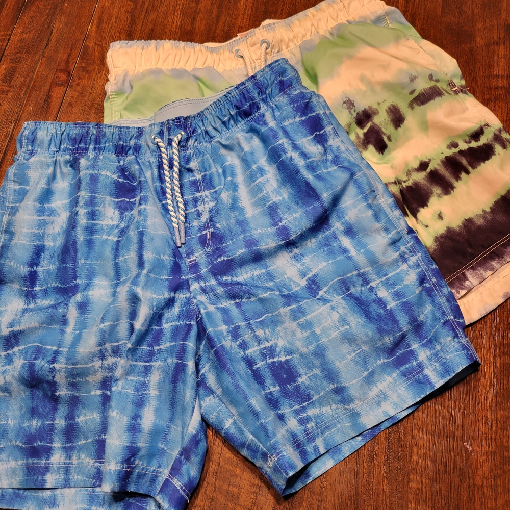 Kid's Blue Tie-Dye Swim/Board Shorts